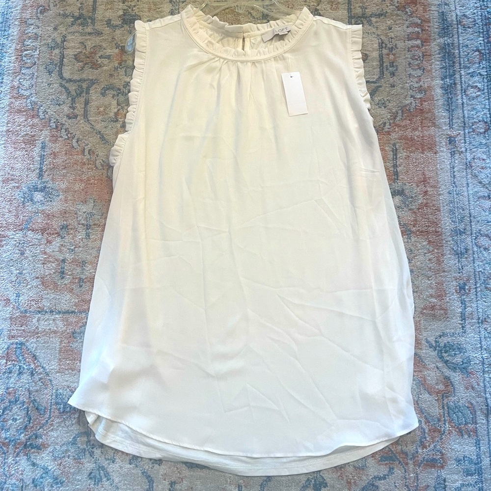 NWT Loft Elegant offWhite Sleeveless Top